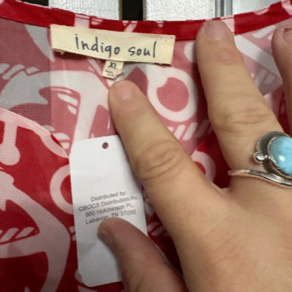 Indigo Soul Red Nautical Anchor Top - Picture 4 of 5